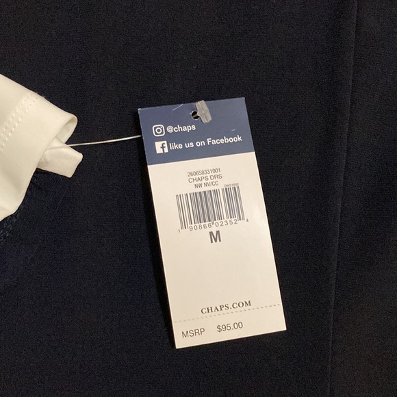 Chaps color block dress, lined, medium, white and black, NWT - Picture 5 of 11